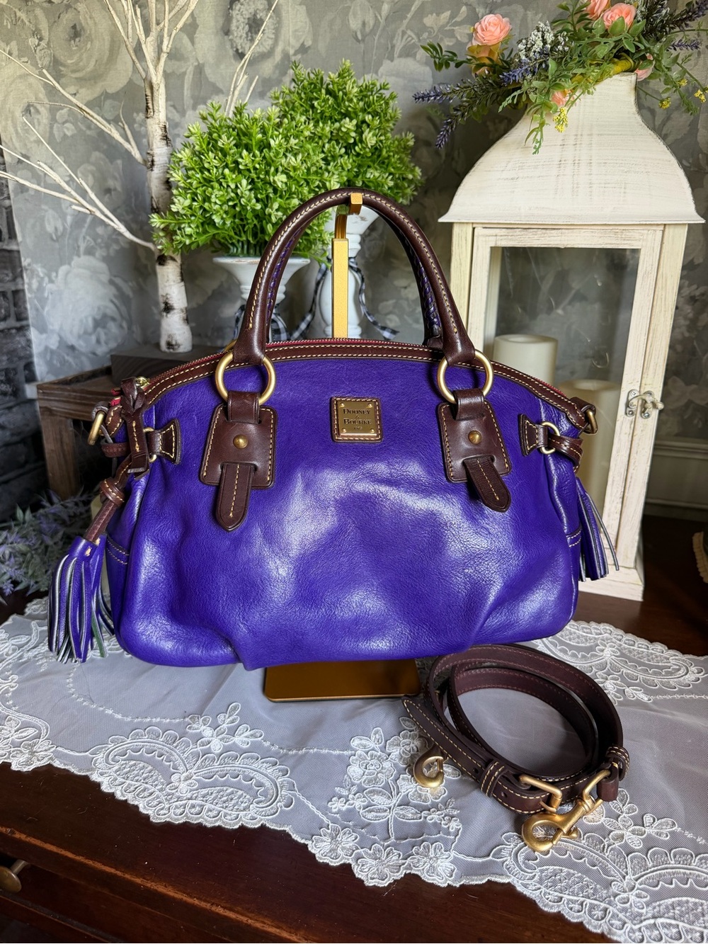 Dooney & Bourke PURPLE TOLEDO Medium Mail Satchel Handbag Purse